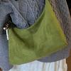 Retro suede bag women's autumn new niche bag plush fashion simple large capacity bag