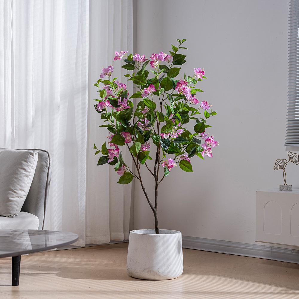 Large Artificial Bougainvillea Tree for Indoor Decoration - Potted Fake Cherry Blossom Plant Ornament