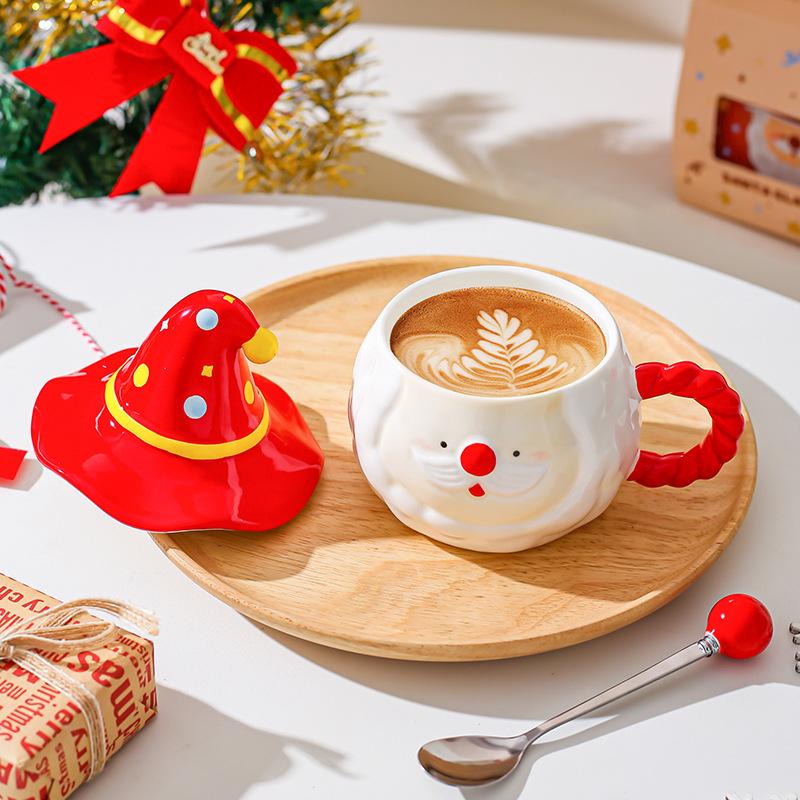 Santa Claus Shaped Ceramic Mug Cup Water Cup for Friends and Girlfriend Christmas Gift Coffee Cup