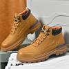 Modemarke Winterstiefel Schnürung Fell Hochwertig Plüsch Cowboy-Stiefel Herren Dicke Sohle Echtes Leder Outdoor-Stiefel Mode Luxusstiefel