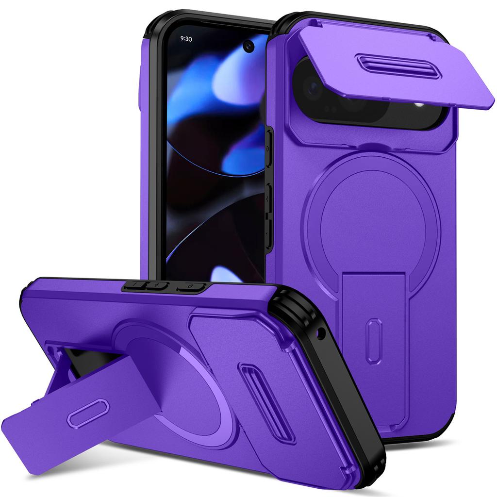Shockproof Rugged Magnetic Charging Invisible Stand Phone Case for Google Pixel 10 9 Pro XL 9A for Magsafe Protective Cover