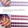 96 Stück Aufklebenägel Kurz, Glänzende Vollfarbige Falsche Nägel, Vollständige Künstliche Nägel für Natürlichen Look Maniküre