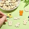 50PCS Natural Wood Chip Mix Animal Wood Slices For Home Decoration Children Drawing  DIY Handmade Creative Crafts Wooden Chips