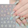 1Sheet Pink Lily Flower Nail Sticker Relief 3D Jelly Five Petal Flower Nail Art Decoration Decals Diy Selfadhesive Sliders