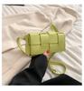 2025 New Fashion PU Woven Pillow Bag - Small Square Crossbody, Waist, and Chest Bag for Women