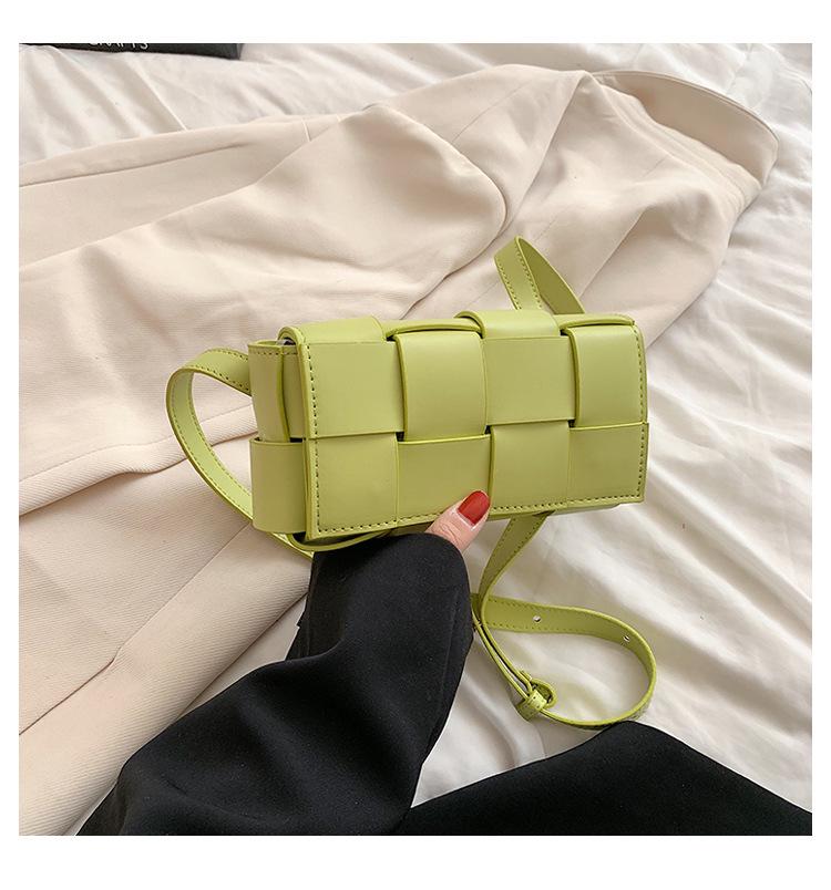 2025 New Fashion PU Woven Pillow Bag - Small Square Crossbody, Waist, and Chest Bag for Women