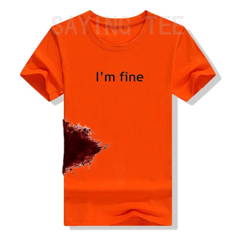 I'm Fine Graphic Novelty Sarcastic Movie Halloween Costume Humor Scary Funny T Shirt Gifts for WoClothing Graphic Tee