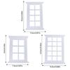 White Miniature Doll House Window Frame With Panels For Customizable Doll Accessories