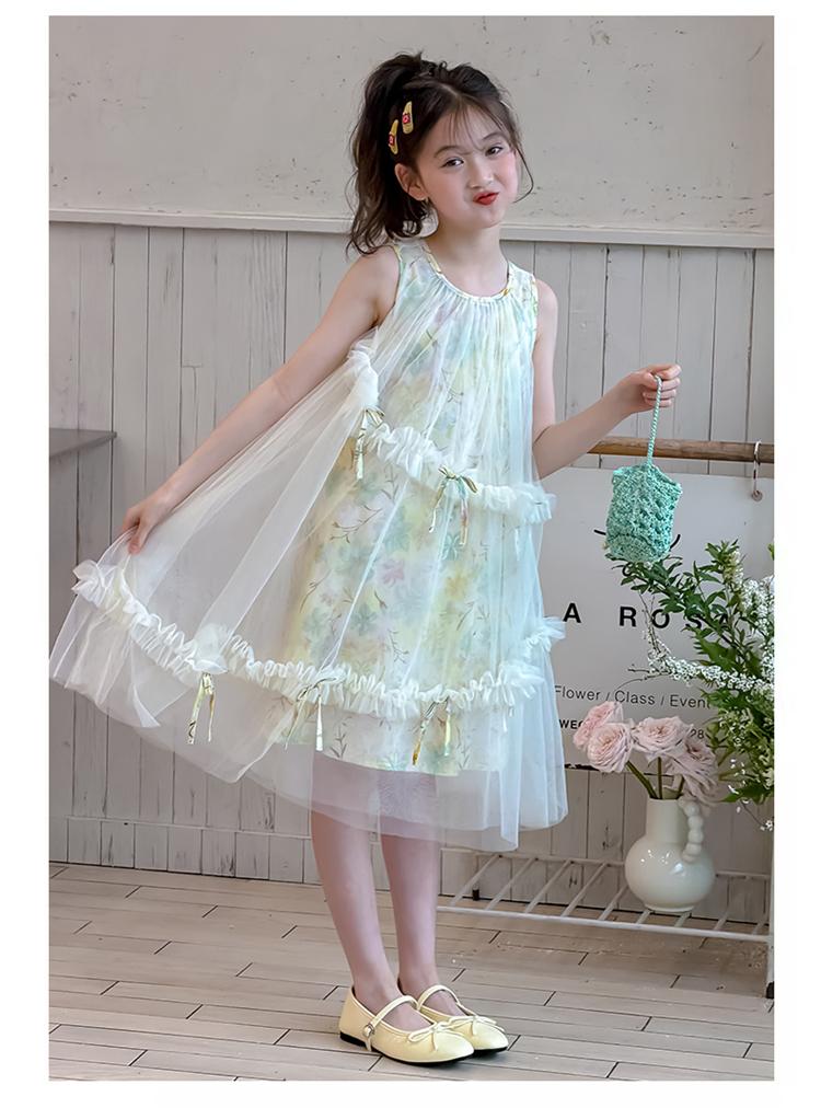 Girls' Summer Dress Princess Dress 2026 New Dress Girls' Summer Vest Dress Children's Summer Dress Long Dress