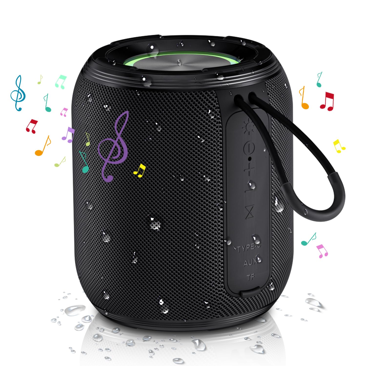 

Innovative Sound Quality Vibrant Bluetooth Portable Deep Bass LED Light Bluetooth Waterproof TWS Completely Compatible with [2025 & Sound] Speaker, чорний