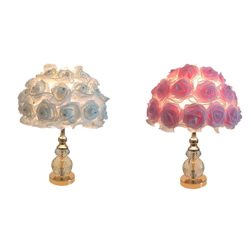 Rose Table Lamp NightStand Lamp Flower Rose Lamp for Office Hotel Study Room