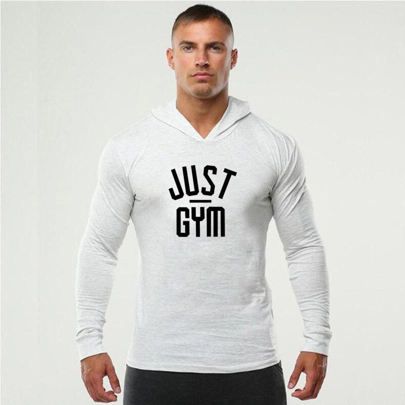 Muscleguys Autumn Hooded Sweater Men's   New Trendy Brand Printing T-shirt Slim Jacket Spring and Autumn Thin Bottoming Shirt