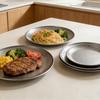Stainless Steel Double Layer Tray Heat-Resistant Serving Platter for BBQ Steak Western Cuisine Dishwasher