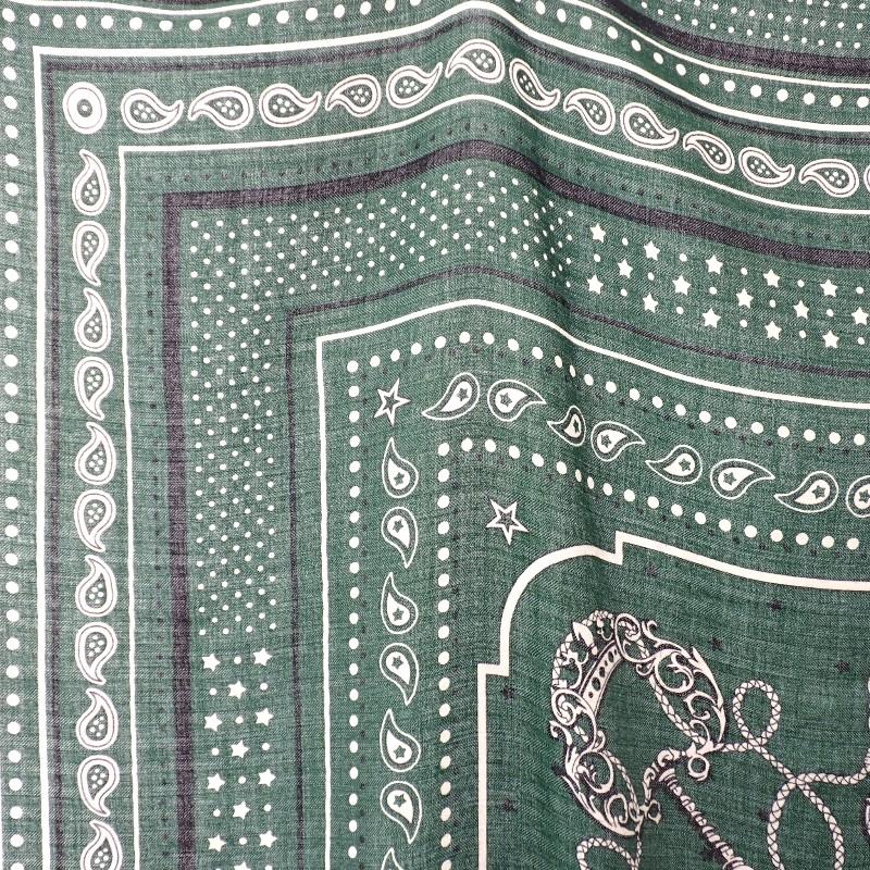 HERMES   scarf green cashmere/silk Women