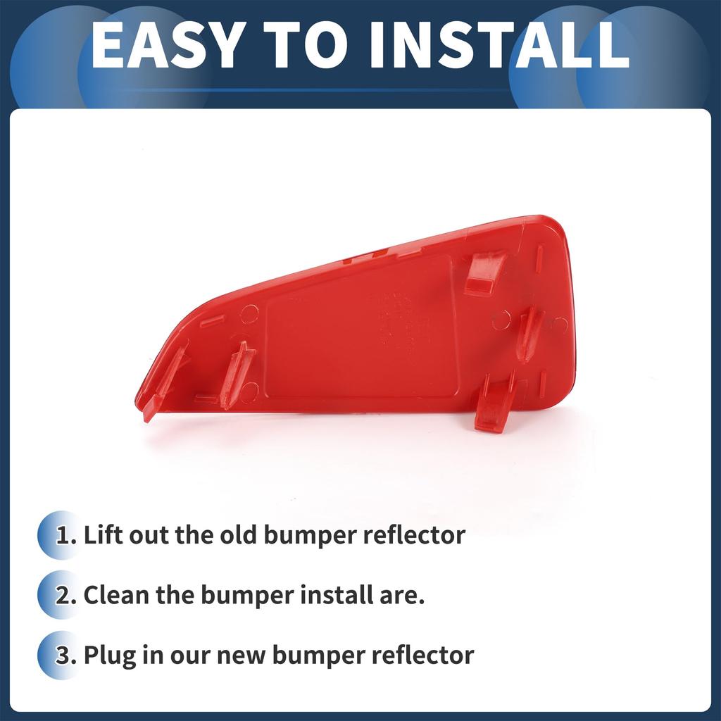 INFINAUTO Rear Left Bumper Reflector Side Marker for Ford Focus MK4 2018-2023, Part Number JX7B13B415EA, Durable Plastic Red