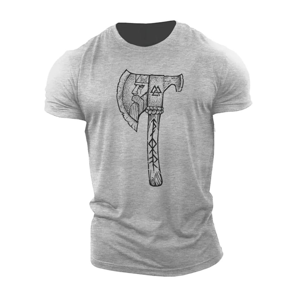 Viking Odin Axe Graphic Printing Summer Luxury Brand Cotton Men's and Women's T-Shirts Short Sleeves Street Fashion Trend