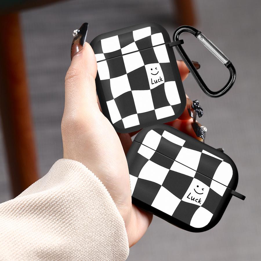 Happy Chessboard Pattern Earphone Cases Cover Case For Airpods Pro 3 Pro3 4 1 Pro2 2