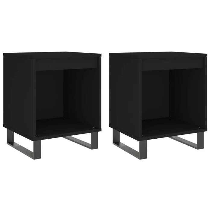 Maison Exclusive - Tables de chevet 2 pcs noir 40x35x50 cm bois d’ingénierie