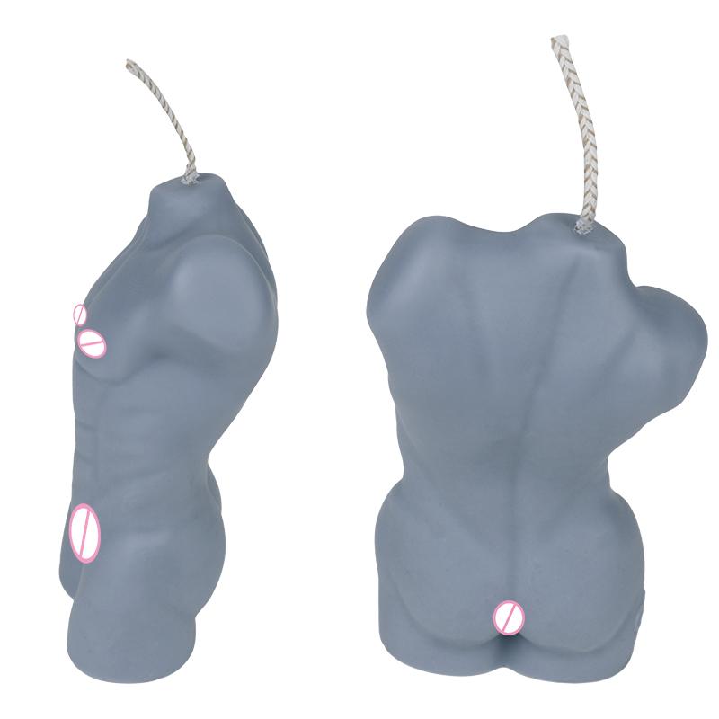 Male Body Shaped Candle Romantic Wax Candles Low Heat Candles for Bondage Gear Accessories BDSM Couples Play Body Massage Oil