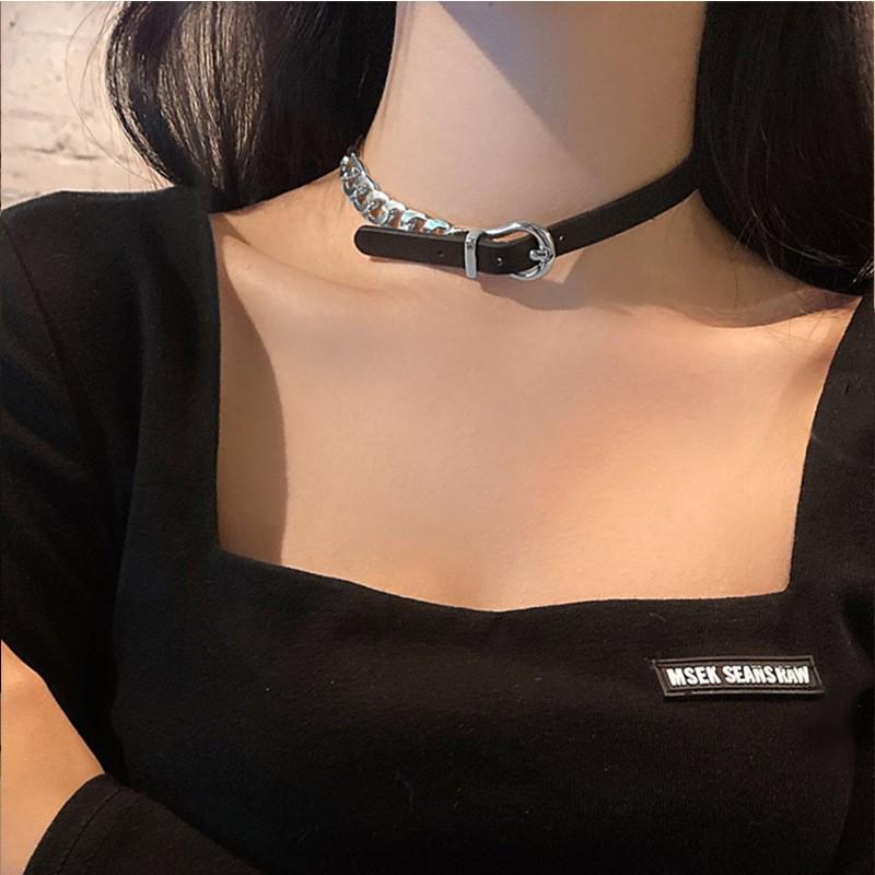 Punk Style Hip-Hop Choker Necklace for Men - High-End Clavicle Chain, Y2K Subculture Jewelry, Sweet & Cool Collar
