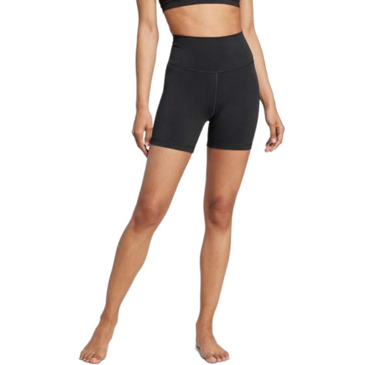 Adidas Solid Color Slim High Waist Sports Shorts Women shorts Black JW7595