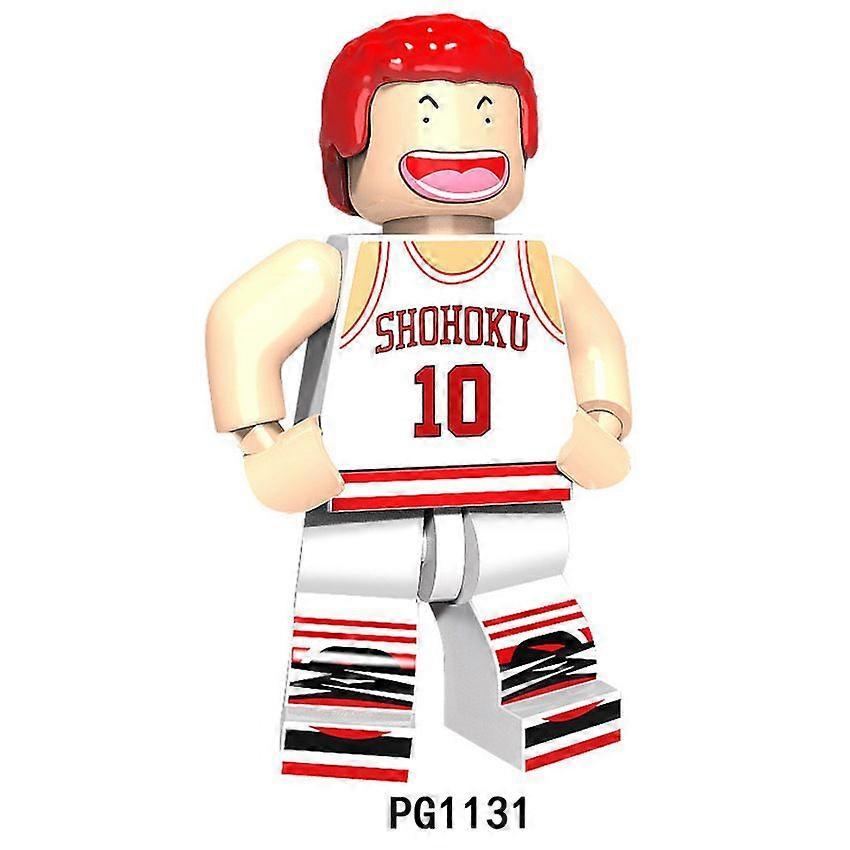 6PCS Slam Dunk Sakuragi Flower Road Rukawa Maple Miyagi Ryoda Mitsui Akagi Gangxian Put Together Building Block Toys