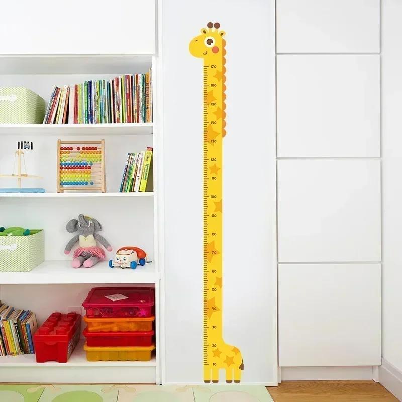 

Cartoon Animals Height Measure Wall Sticker Unicorn Dinosaur Wallpaper for Kids Room Nursery Child Growth Ruler Growth Chart жирафовый