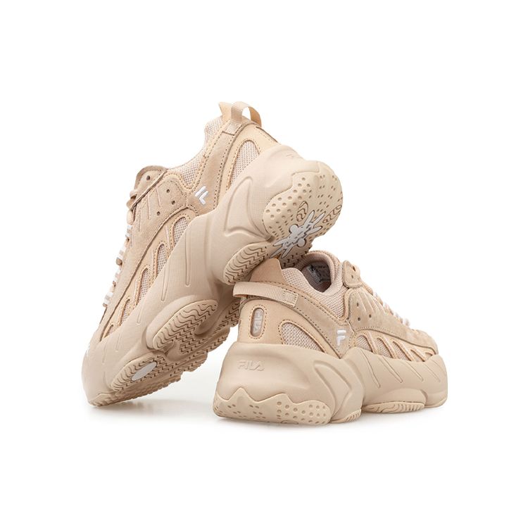 Fila ADE Retro Synthetic Leather Low Top Running Shoes Women Sneaker Nude F52W111101FWP