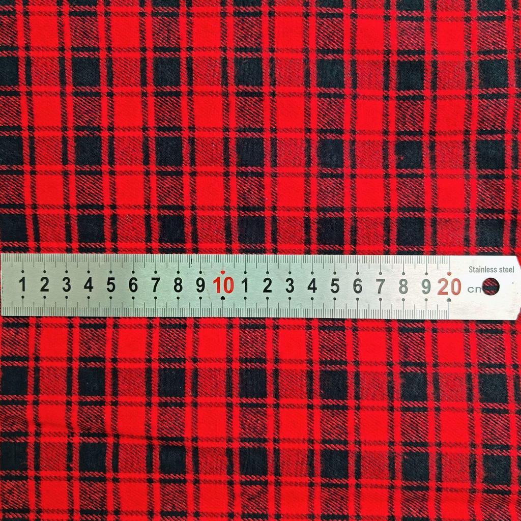 Spring/Summer Red Plaid 100% Cotton Brushed Fabric for Women's, Children's Clothing & Luggage, Windbreaker, JK Pleated Skirt Customization
