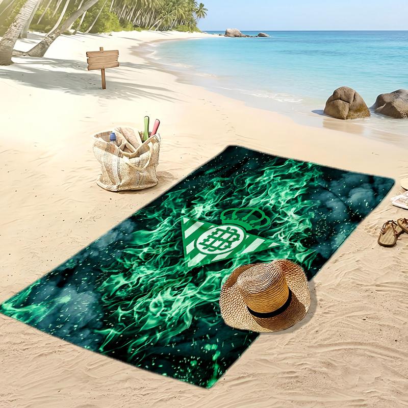 Real Betis Football Print Beach Towel, Large Soft Quick Dry Towel for Beach Camping Swimming