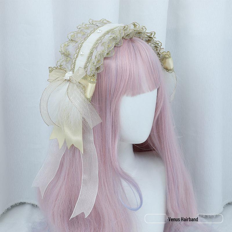 

Lolita Lace Ribbon Bow Headband - Dark Lolita Sweet Style Hair Accessory for Comic Conventions