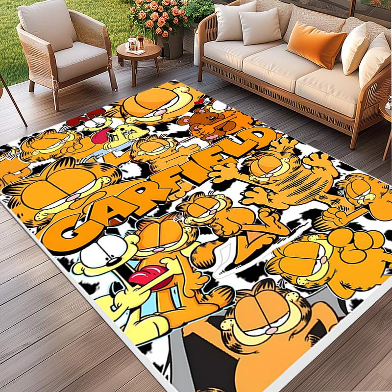 Garfield Print Rug, Washable Floor Carpet, For Entryway Dorm Laundry Room Office Study, Home Decor Birthday Christmas Gift