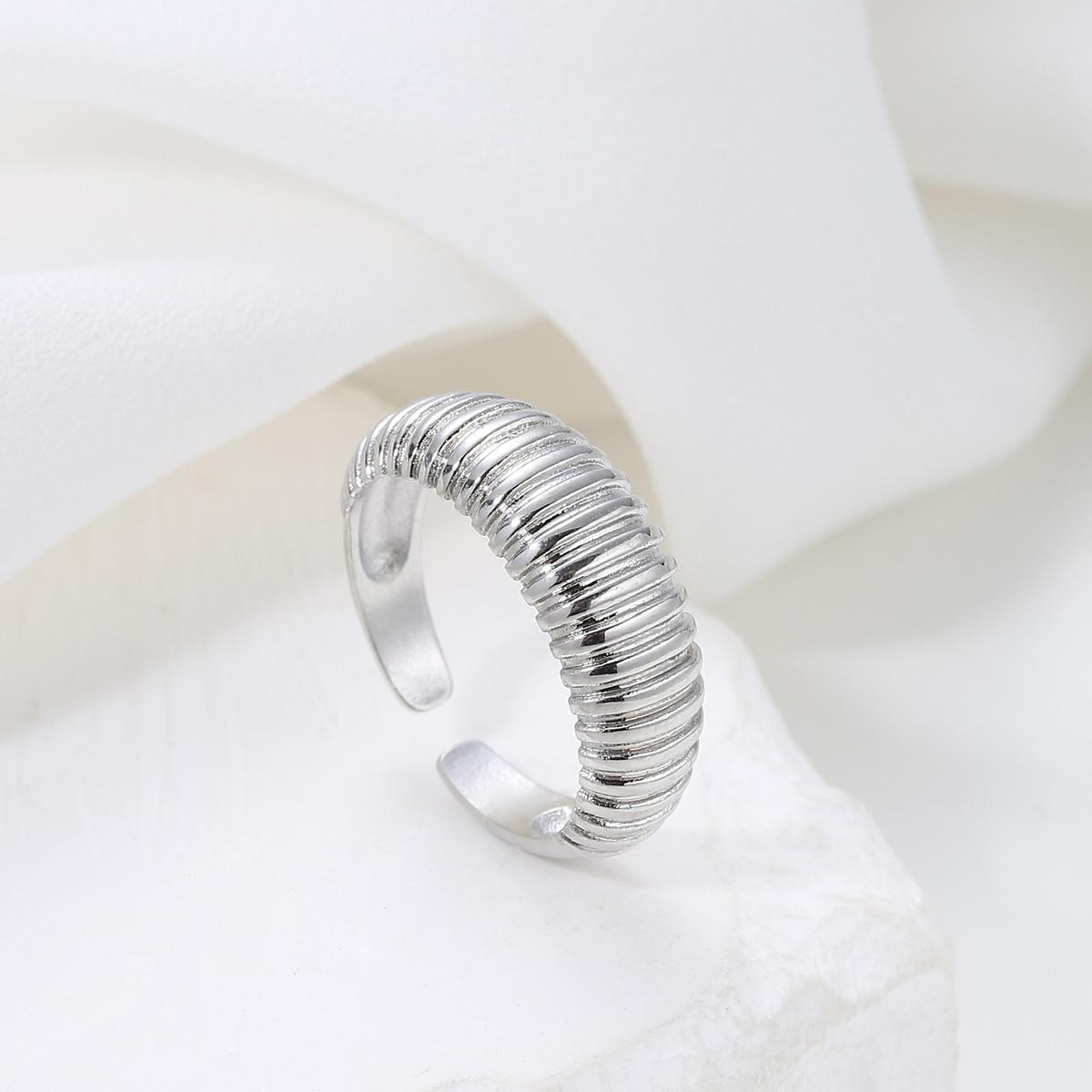 

инс корейская версия кольца высокого класса, персонализированное волнистое ретро простое кольцо, модное открытое регулируемое кольцо Opening adjustable