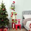 Cat Tree, 120cm Christmas Cat Tower with 3 Scratching Posts, Scratching Board, 2 Perches, Platforms, Toys, Green
