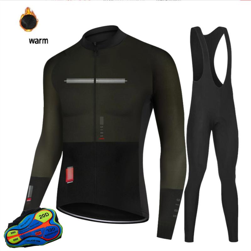 2026 Winter Thermal Fleece Long Sleeve Cycling Jersey Set Bib Pants Ropa Ciclismo Bicycle Clothing MTB Bike Men Clothes Suit
