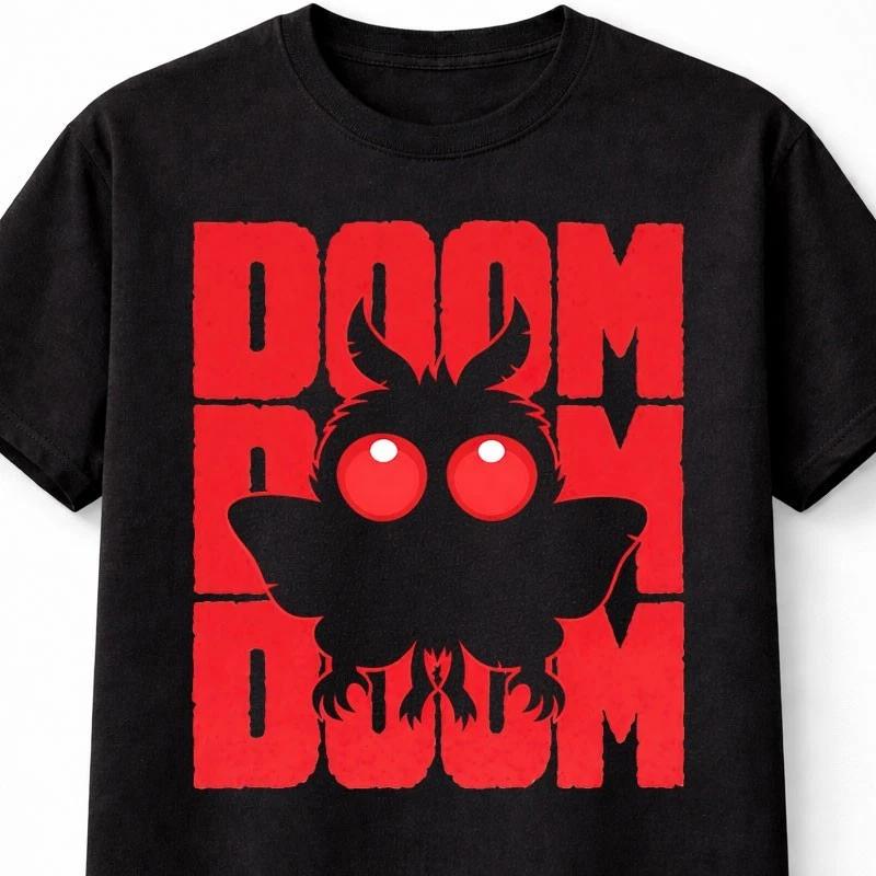 MothUnisex Doom Cute Horror Cryptid Meme Graphic Unisex TShirt S5XL S