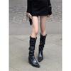 Spice Girls Pointed Western Cowboy Boots Women's Skinny V-Mouth Niche Pile Boots