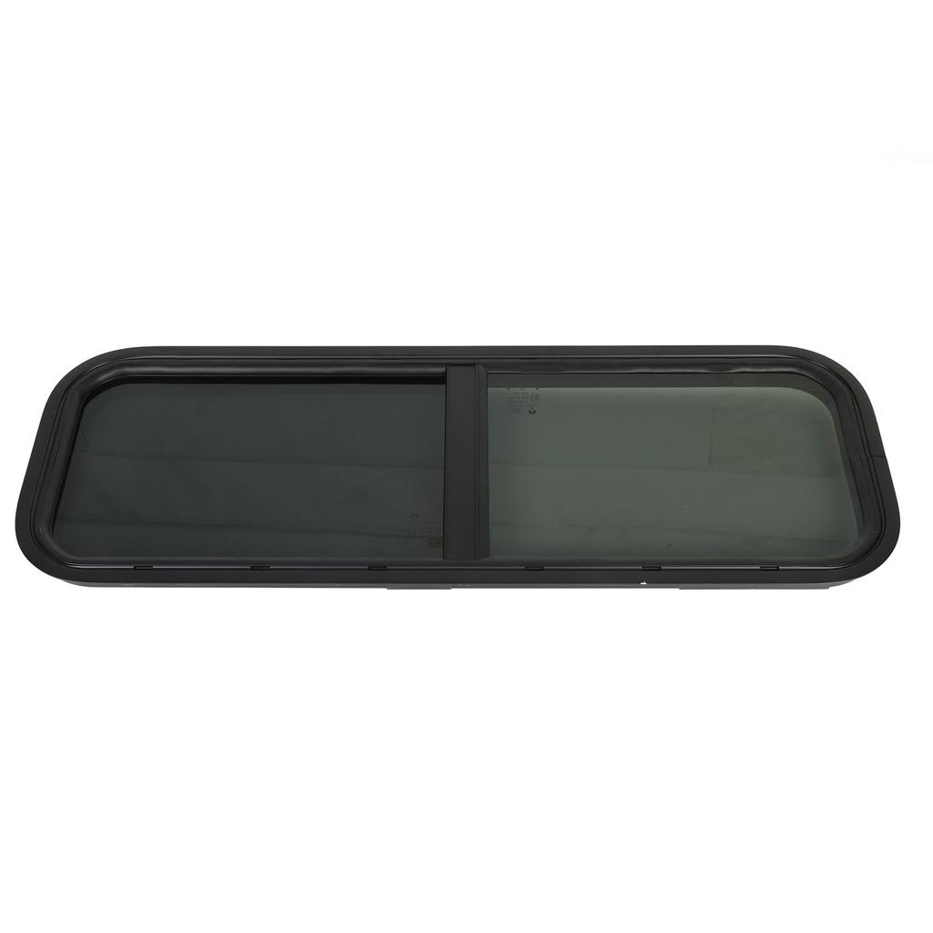 900x300mm Round Angle Sliding RV Window Black Tempered Glass Shade Window for Camper Trailer