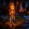 Solar Powered Path Lighting 3D Skeleton Halloween Garden Lamp, Spooky Human Pathway Glowing Lawn Ornaments for Parties Lights, Waterproof Resin