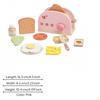 Wooden Toy Toaster Set Painted Pretend Rounded Fine Motor Skills for Children Pink
