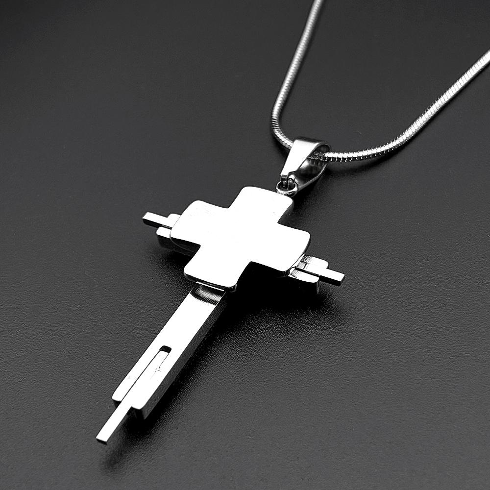 Stainless Steel Multi-layer Jesus Cross Pendant Necklaces for Men Women Gold Silver Color Hip Hop Crucifix Chain Amulet Jewelry