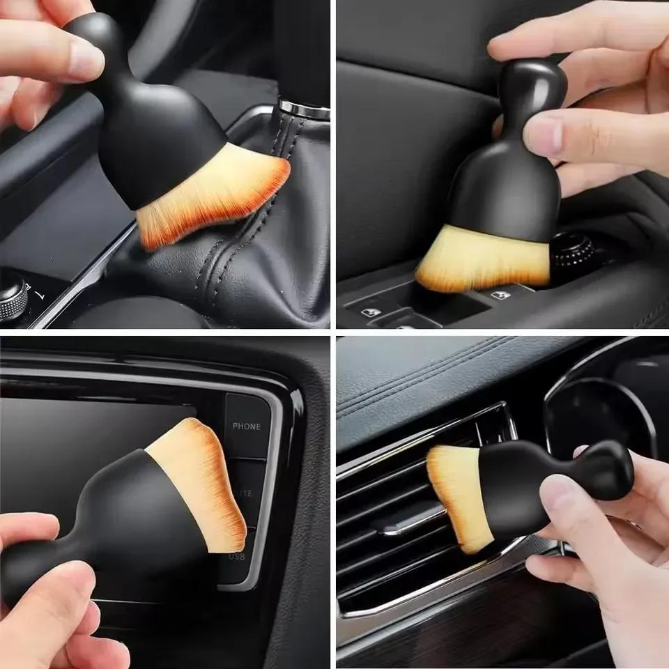 Auto-Innenreinigungsbürste, Klimaanlage, Luftauslass, weiches Fell, Reinigungsbürsten mit Muscheln, Fugenstaubentfernung, Detaillierungsbürsten-Werkzeuge