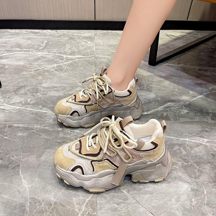 

Pelanrica European Station does old polish dad shoes for women 2025 versatile casual running breathable thick sports shoes 40 абрикосовый