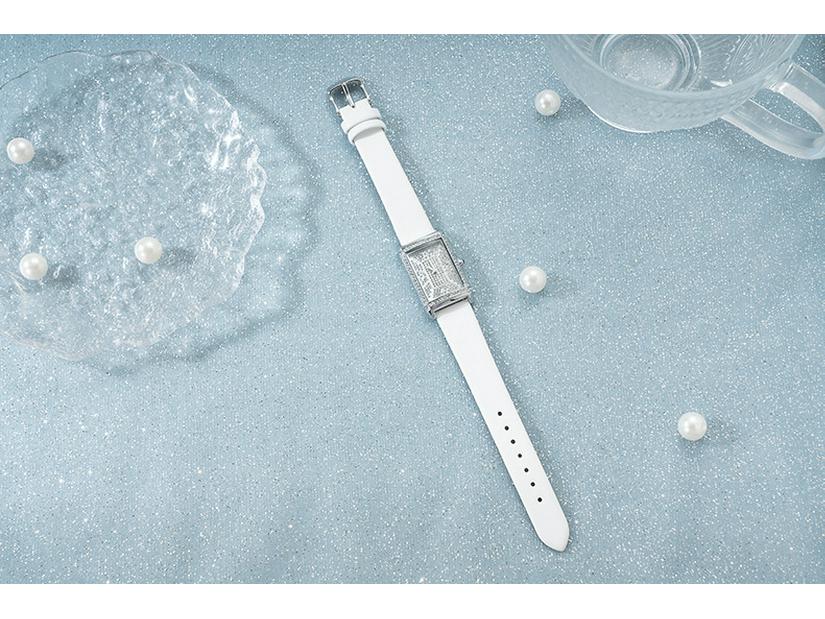 Elegancki Damski Zegarek z Diamentami Gwieździste Niebo - Luksusowy Kwadratowy Design z Pełnym Zestawem Diamentów