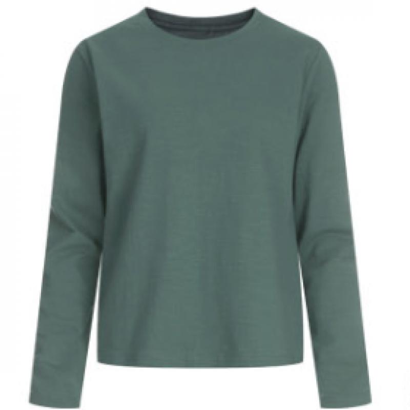 Shop Women Basic Semi Crop Round Neck Long Sleeve T shirT True Purple Dai Wsh