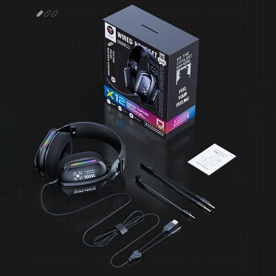 

ONIKUMA X12 Проводные наушники с микрофоном HiFi мониторная музыкальная гарнитура наушники с микрофонами для телефона ПК игровая гарнитура Package size:21.8*19*9cm чёрный