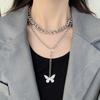 Stall Exaggerated Large Chain Butterfly Pendant Hip Hop Necklace Ins Wind Beautiful Multi-layer Mori Collarbone Neck Chain