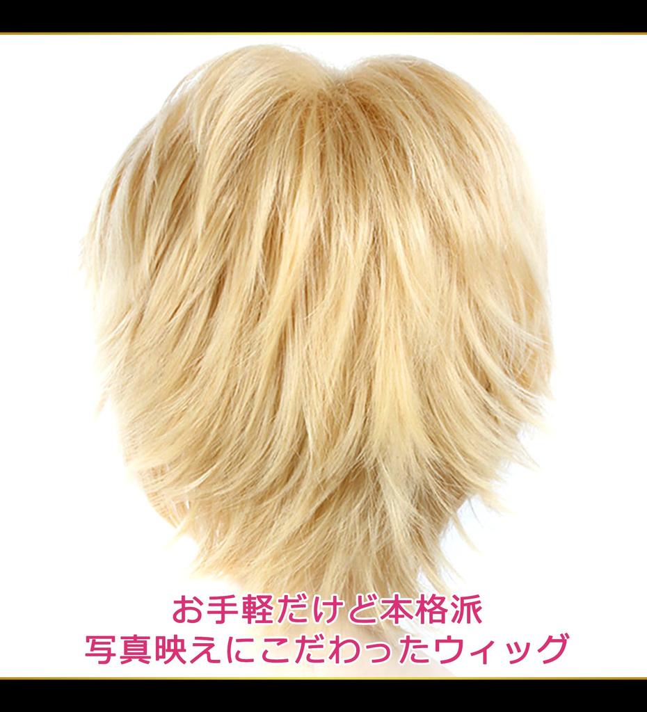 CaseEden Cosplay Wig, Short, 30cm, Heat-Resistant, Blonde/Golden, Includes 2 Wig Nets