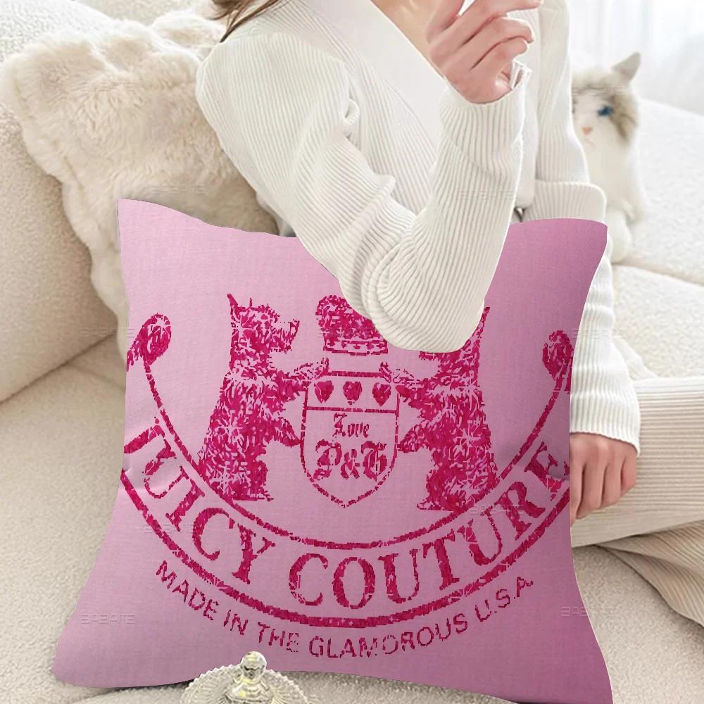 

Модные наволочки J-juicy-couture, мультяшные, декоративные для дивана, для дома, с двусторонней печатью, из короткого плюша, милые наволочки 40x40cm 16x16in