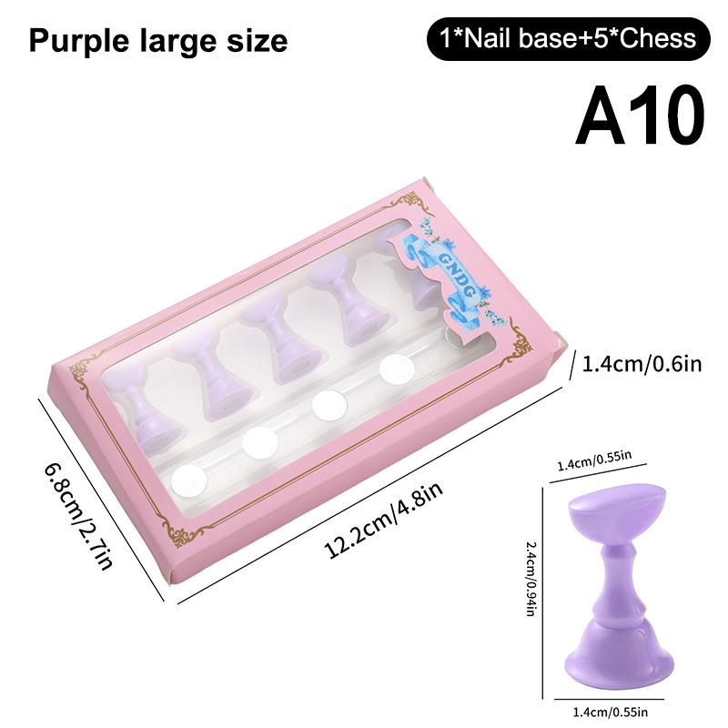 1 Set Colorful Plastic Magnetic Nail Display Stand Tips Holder Beginner Nail Training Board for Practice Manicure Salon